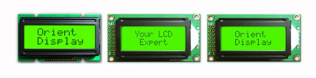 Pantalla Orient: Pantalla LCD de caracteres COB/Chip on Board, múltiples opciones de resolución y retroiluminación, modo LCD negativo STN