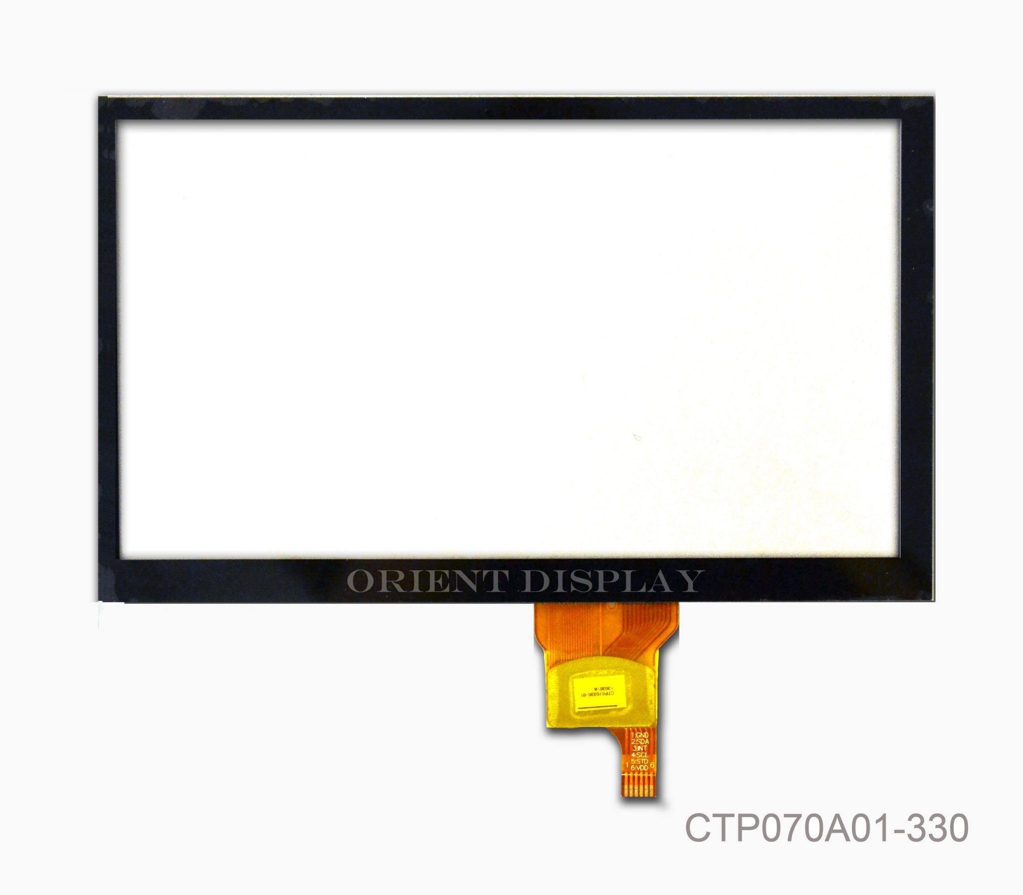 Pantalla Orient: panel táctil capacitivo, n.° de pieza CTP070A01-330