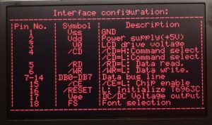 Oriente Display: display LCD TFT monocromático, modo negativo FSTN, luz de fundo LED VERMELHA, caractere vermelho em fundo escuro