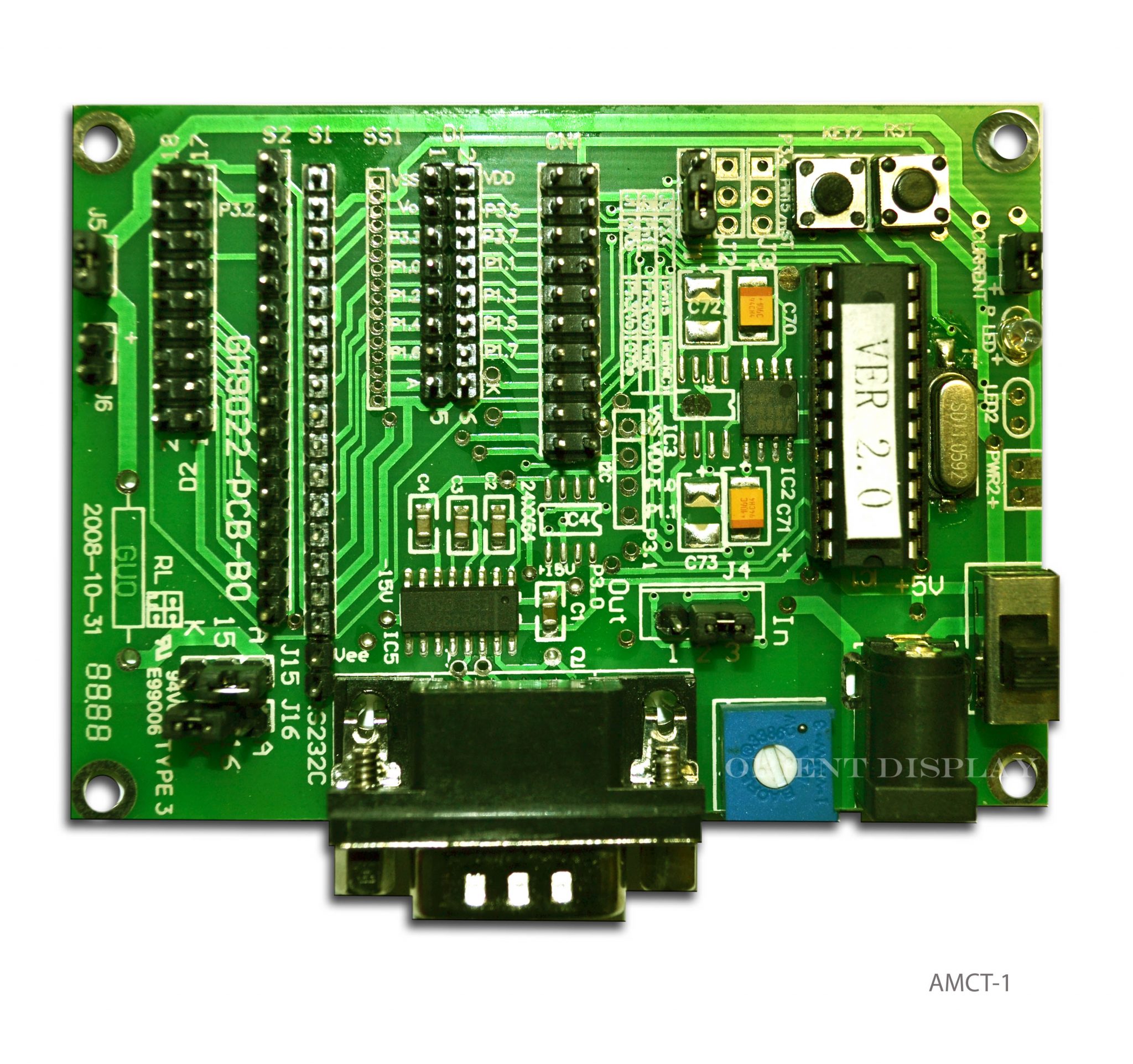 Demo Board for Character LCD Modules. AMCT1 Orient Display