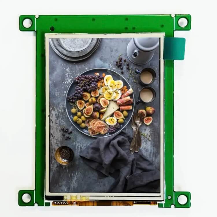 2.4 インチ TN TFT ディスプレイ、UART インターフェイス付き、240x320、370nits、抵抗膜式タッチパネル付き